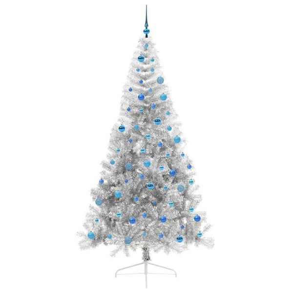 vidaXL Artificial Pre-lit Christmas Tree Silver 240 cm PET