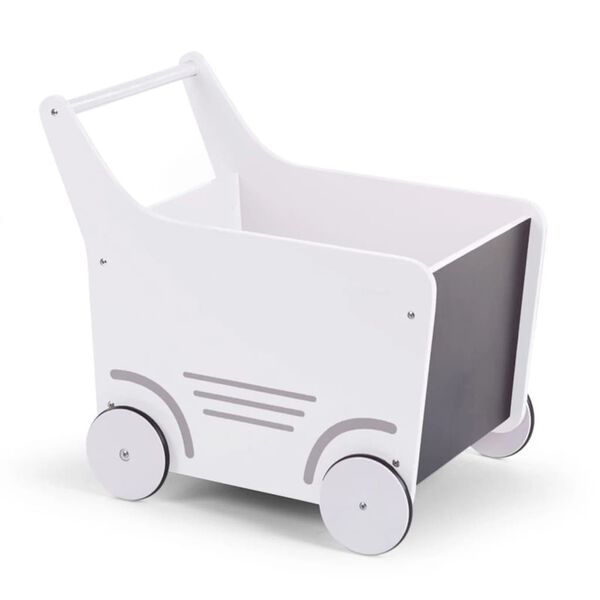 CHILDHOME Wooden Toy Stroller White WODSTRW