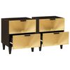 vidaXL Bedside Cabinet 2 pcs Black and Gold 40 x 33.5 x 46 cm