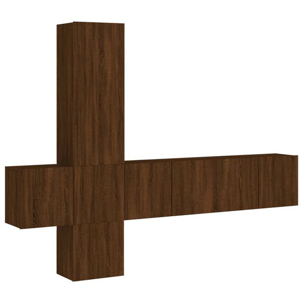 vidaXL 5 Piece TV Wall Units Brown Oak Engineered Wood