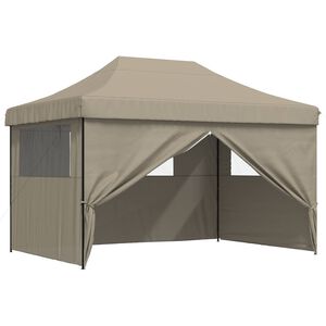 vidaXL Party Tent Folding Taupe 279 x 410 x 315 cm Oxford Fabric