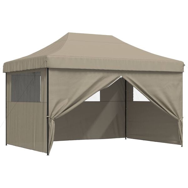 vidaXL Party Tent Folding Taupe 279 x 410 x 315 cm Oxford Fabric