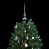 vidaXL Artificial Hinged Christmas Tree 300 LEDs & Ball Set 180 cm