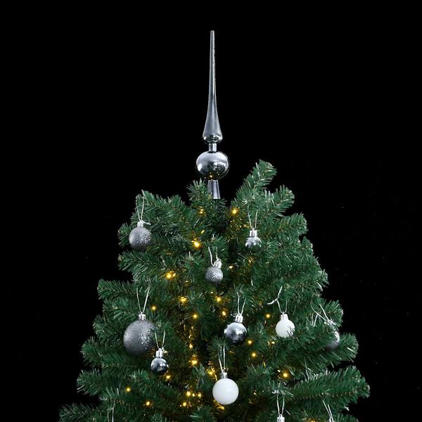 vidaXL Artificial Hinged Christmas Tree 300 LEDs & Ball Set 180 cm