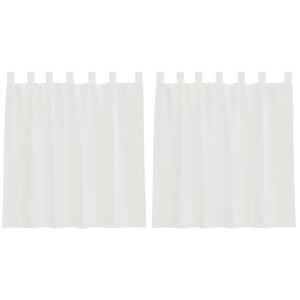 vidaXL Voile Curtains with Loops 2 pcs White 140x140 cm
