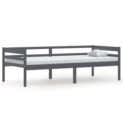 vidaXL Bed Frame Dark Grey Solid Pinewood 90x200 cm