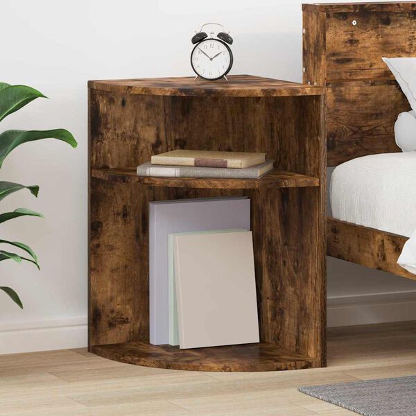 vidaXL End Table Smoked Oak 39.7 x 39.7 x 60 cm Engineered Wood