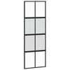 vidaXL Sliding Door with Hardware Set Black 76x205 cm Tempered Glass