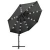 vidaXL Cantilever Garden Parasol with Pole and LED Lights Anthracite 300 cm