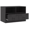 vidaXL TV Cabinet Black 67x39x44 cm Steel