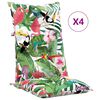 vidaXL Garden Highback Chair Cushions 4 pcs Multicolour 120x50x7 cm Fabric
