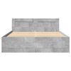 vidaXL Bed Frame with Headboard without Mattress Concrete Grey 120x190 cm Small Double