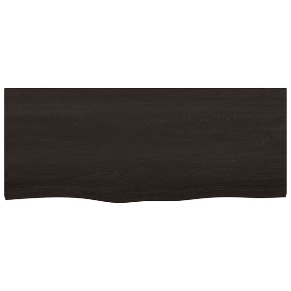 vidaXL Table Top Dark Brown 100x40x(2-6) cm Treated Solid Wood Oak