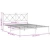 vidaXL Metal Bed Frame without Mattress with Headboard Black 150x200cm