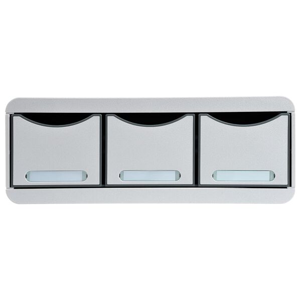 Exacompta Toolbox Maxi Desktop Drawer Set Office with 3 Drawers Light Grey
