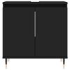 vidaXL 3 Piece Bathroom Cabinet Set Black Engineered Wood