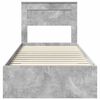 vidaXL Bed Frame with Drawer Concrete Grey 90 x 200 cm Engineered Wood