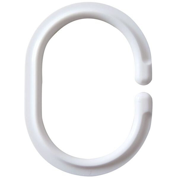 RIDDER Shower Curtain Rings White 49301