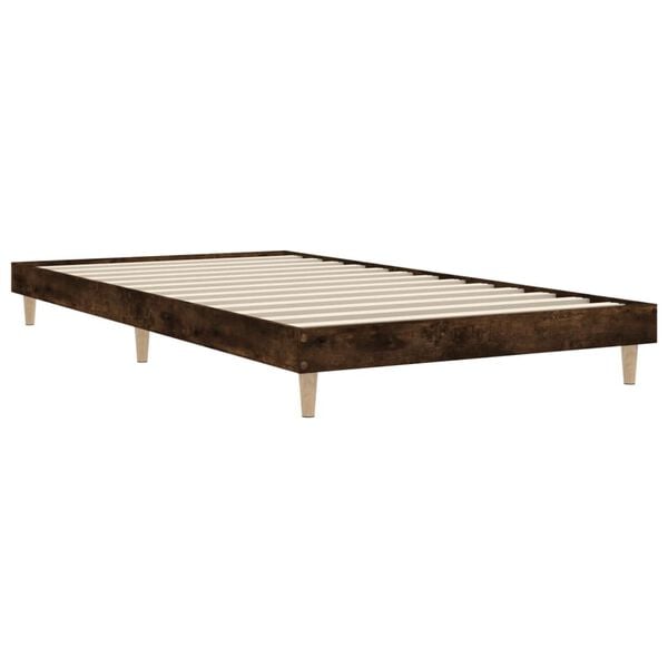 vidaXL Bed Frame without Mattress Smoked Oak 90x200 cm Engineered Wood