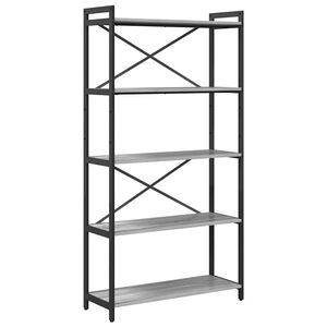 vidaXL Bookshelf 80 x 30 x 155 cm Engineered Wood Grey sonoma