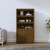 vidaXL Highboard Honey Brown 80x35x154 cm Solid Wood Pine