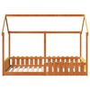 vidaXL Kids' House Bed Frame without Mattress Wax Brown 90x200 cm