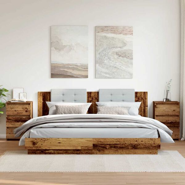 vidaXL Bedside Cabinets 2 pcs Old Wood 40x35x62.5 cm Engineered Wood