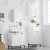 vidaXL Bathroom Furniture Set 3 pcs White Engineered Wood and Metal