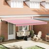 vidaXL Retractable Awning Red and white 450 x 300 cm Fabric