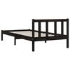 vidaXL Bed Frame without Mattress Black Solid Wood Small Single