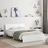 vidaXL Bed Frame with Headboard and LED White 120x190 cm Small Double
