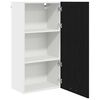 vidaXL Hanging Cabinet with Door Black Oak and White 50 x 31 x 100 cm