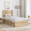vidaXL Bed Frame with Headboard Sonoma Oak 75 x 190 cm Solid Pine Wood