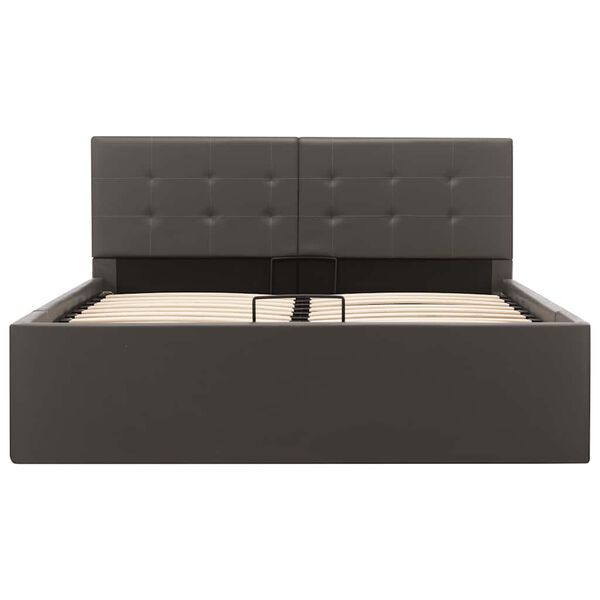 vidaXL Hydraulic Storage Bed Frame without Mattress Grey 120x200 cm
