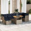 vidaXL 8 Piece Garden Sofa Set with Cushions Brown Poly Rattan Acacia