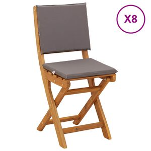 vidaXL Garden Chair 8 pcs Dark Grey 38 x 46 x 85 cm Solid Acacia Wood