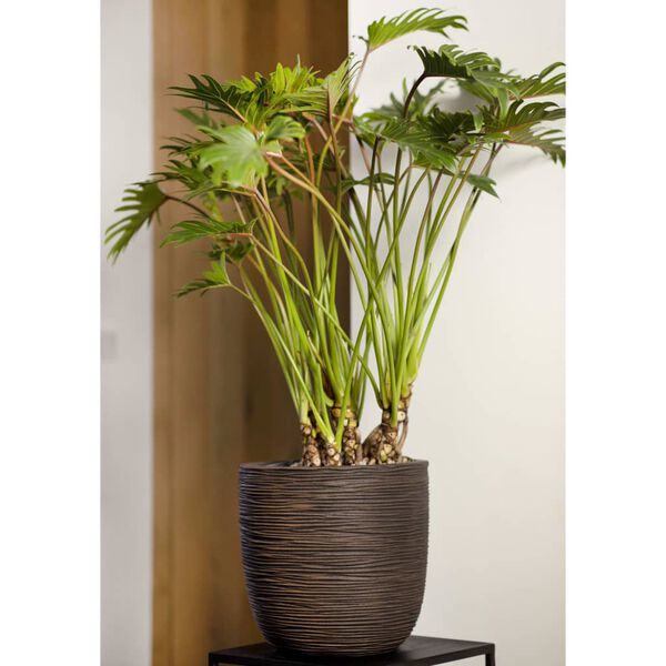Capi Egg Planter "Nature Rib" 43x41 cm Dark Brown