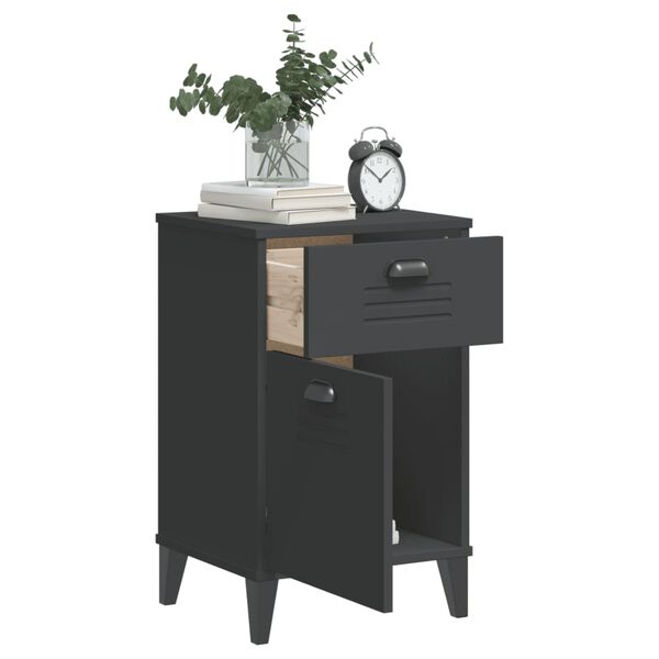 vidaXL Bedside Cabinet VIKEN Anthracite Grey Engineered Wood