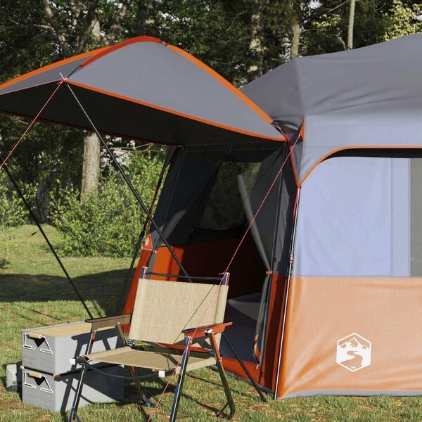 vidaXL Instant Tent ALTA Grey and Orange 458 x 458 x 230 cm Steel