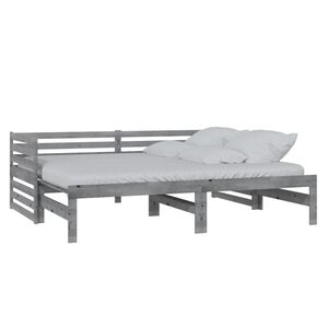 vidaXL Pull-out Day Bed without Mattress Grey 2x(90x200)cm