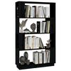 vidaXL Book Cabinet/Room Divider Black 80x25x132 cm Solid Wood Pine