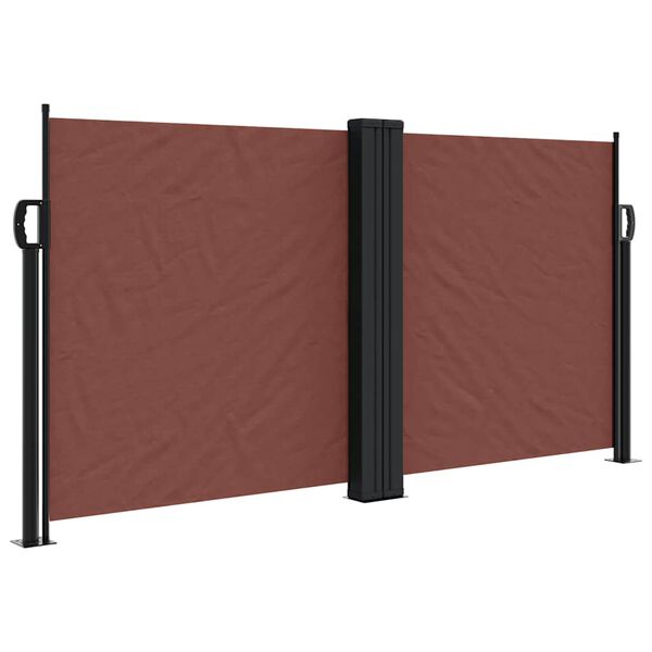 vidaXL Retractable Side Awning Brown 120x600 cm