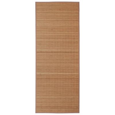 Rectangular Brown Bamboo Rug 80 x 300 cm