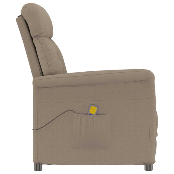 vidaXL Massage Chair with Cushion Taupe 70.5 x 96.5 x 95 cm Fabric