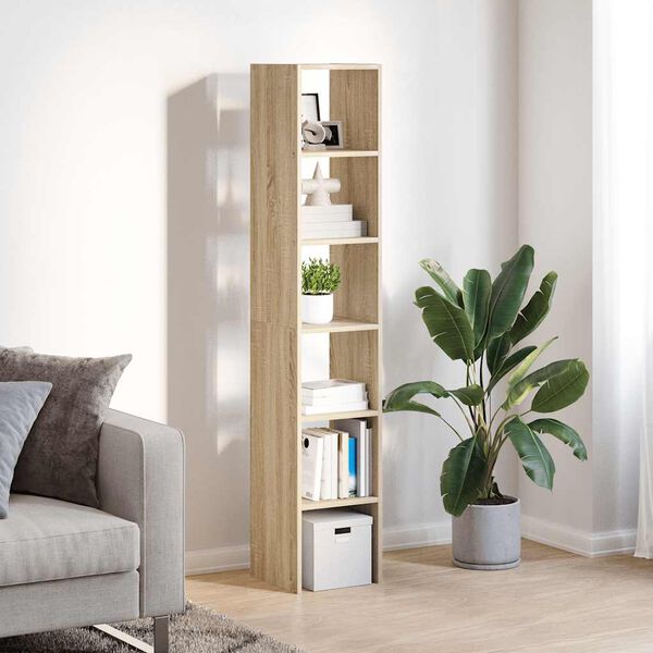 vidaXL Bookcases 2 pcs Stackable Sonoma Oak 30x30x80 cm Engineered Wood