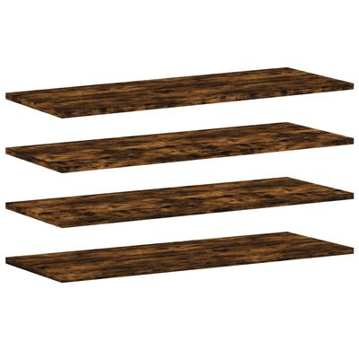 vidaXL Wall Shelves 4 pcs Smoked Oak 80x30x1.5 cm Engineered Wood