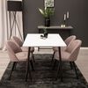 Venture Home Dining Chairs 2 pcs Velvet Corduroy Black and Dusty Pink