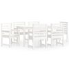 vidaXL 7 Piece Garden Dining Set White Solid Wood Pine