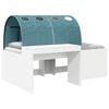 vidaXL Kids'High Bed Frame with Desk 3 pcs White and Light Blue