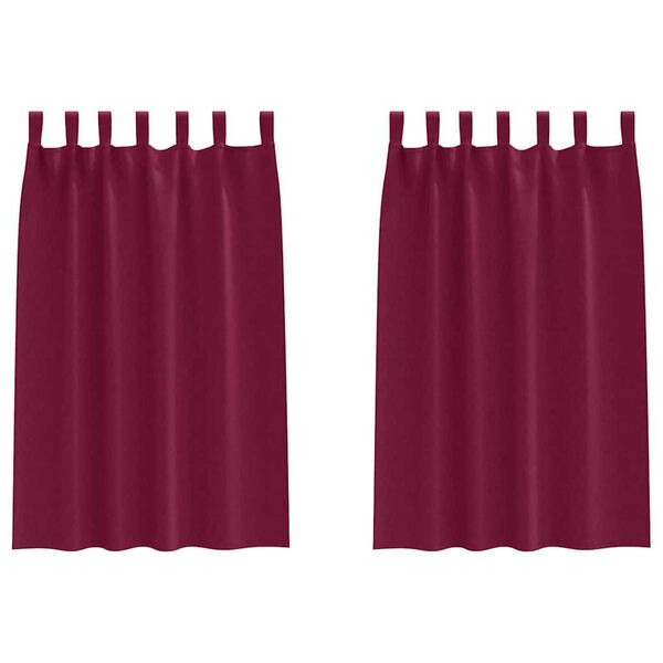 vidaXL Blackout Curtains with Rings 2 pcs Wine Red 175 x 140 cm